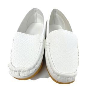 Toddler Boys Loafers Moccasins Baptismal Leather Slip On White Size 26 US 9.5